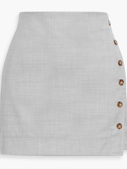 Mahaz wool-twill mini wrap skirt