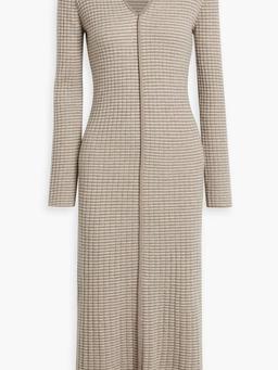 Lilo striped ribbed cashmere midi dress