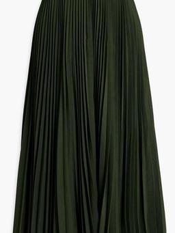 Tatum pleated woven midi skirt