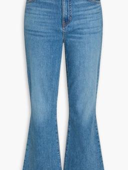 Carson frayed high-rise flared jeans