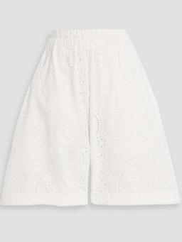Lyo broderie anglaise cotton-blend shorts