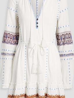 Danica embroidered cotton-gauze mini dress