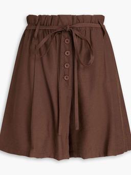 Cora belted twill shorts