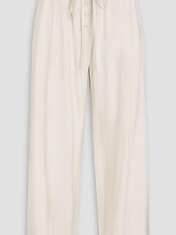 Macie belted cotton-blend twill wide-leg pants