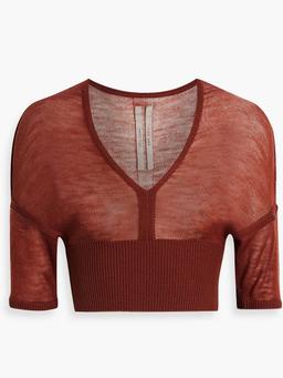 Henna cropped wool top