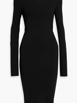 Column cutout stretch-knit midi dress