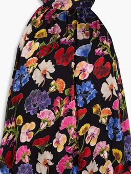 Maris gathered floral-print fil coupé chiffon top