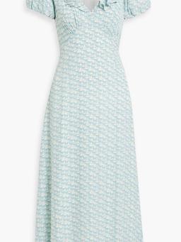 The Calais ruffled printed crepe midi dress