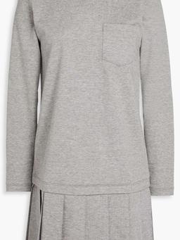 Pleated French cotton-terry mini dress