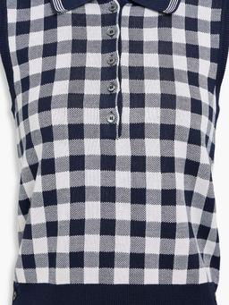 Checked silk top