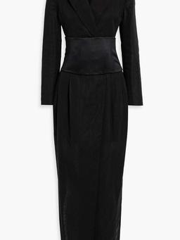 Bead-embellished cotton-organdie maxi wrap dress