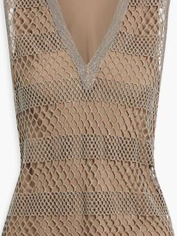 Bead-embellished crocheted cotton top