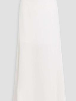 Draped silk maxi skirt