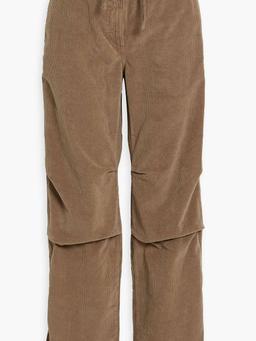 Cotton-blend corduroy straight-leg pants