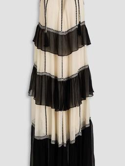 Delilah tiered silk-crepon maxi dress
