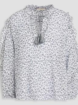 Lillian floral-print cotton-crepon blouse