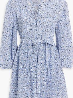 Burnout-effect floral-print woven mini dress