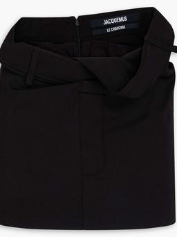 Bahia draped grain de poudre wool mini skirt