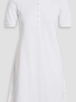 Striped cotton-piqué mini shirt dress