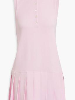 Pleated cotton-piqué mini dress