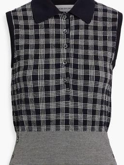 Checked merino wool top