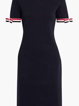 Bow-detailed cotton-blend dress