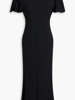 Satin-crepe midi dress