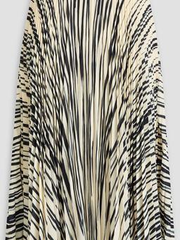 Korine striped pleated crepe midi skirt