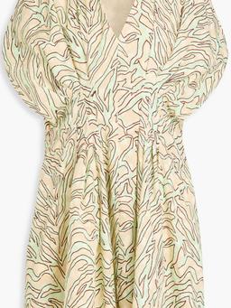 Claudia printed fil coupé cotton-jacquard mini dress