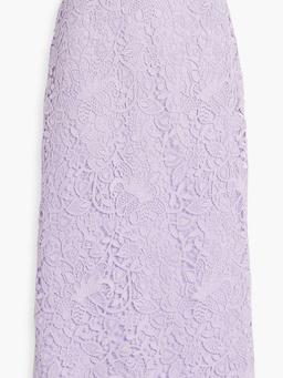 Guipure lace midi skirt