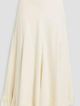 Frayed silk maxi skirt