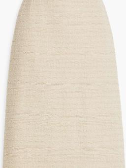 Frayed wool-blend bouclé-tweed skirt