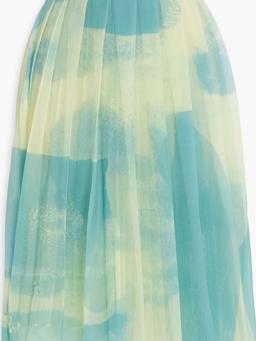 Pleated printed chiffon skirt