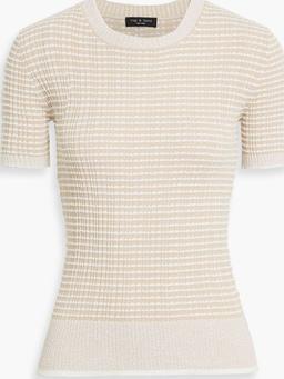 Kilee striped ribbed cotton-blend top