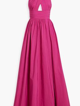 Cutout taffeta halterneck gown