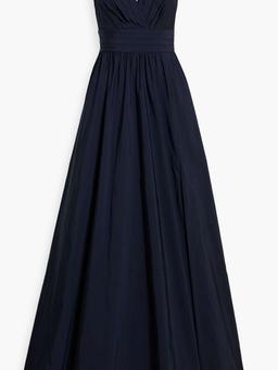 Draped taffeta gown