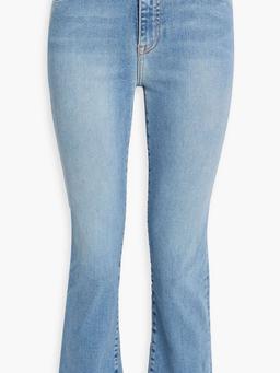 River frayed high-rise straight-leg jeans