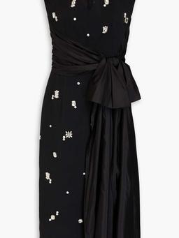 Kinsley crystal-embellished crepe midi dress