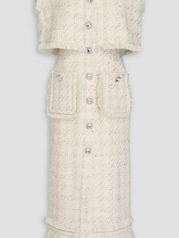 Peyton layered metallic tweed midi dress