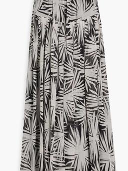 Amira gathered printed chiffon maxi skirt