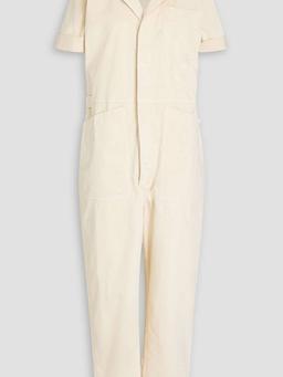 Standard cropped cotton-blend jumpsuit
