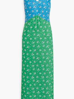 Max printed silk-satin maxi dress