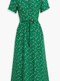 Maria printed silk midi dress