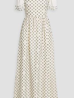 Fromer polka-dot silk-chiffon maxi dress