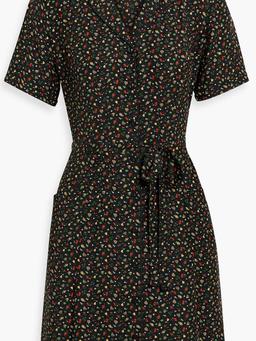 Maria printed silk mini shirt dress