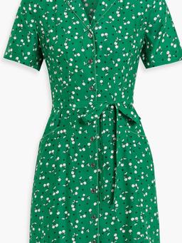 Maria printed silk mini shirt dress