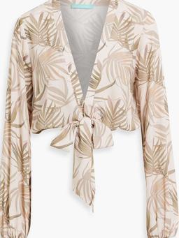 Gemma printed crepe wrap top