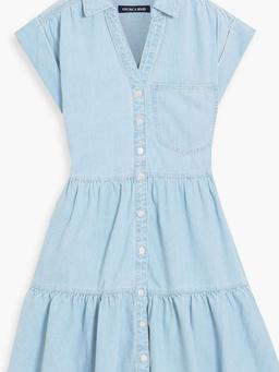 Trisha tiered denim mini shirt dress