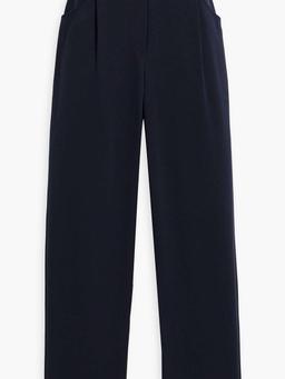 Pleated cotton-blend jersey track pants