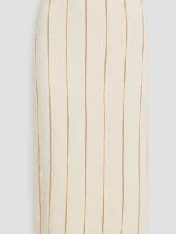 Hercula striped ribbed-knit midi skirt